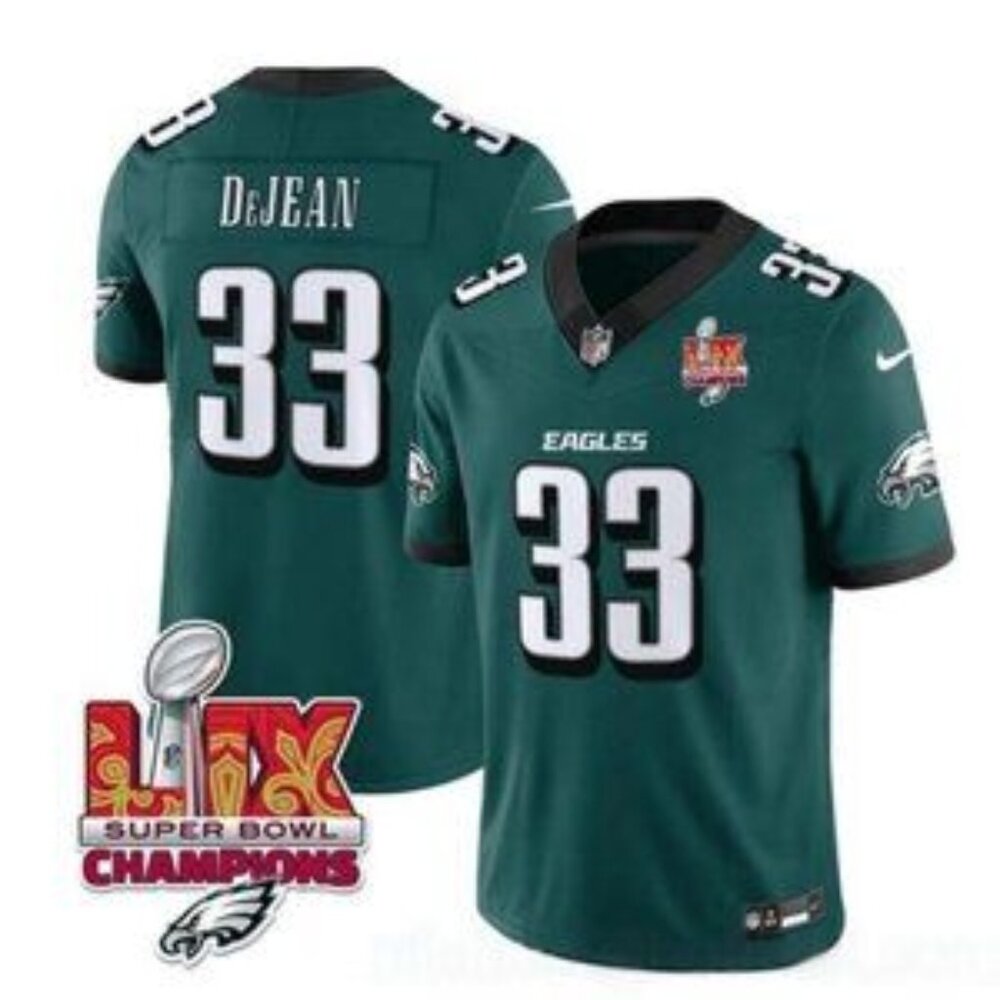 Cooper DeJean Green Super Bowl LIX CH Jersey Stitched